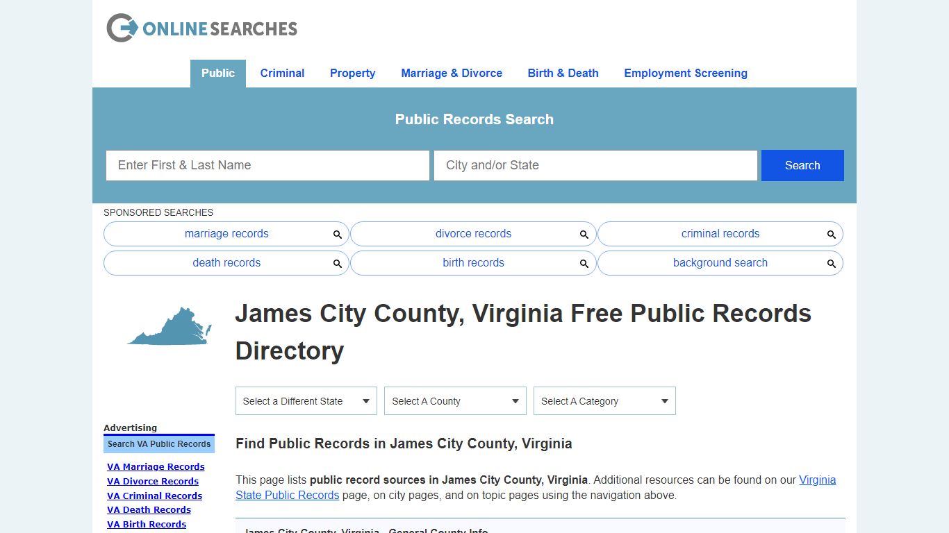 James City County, Virginia Public Records Directory