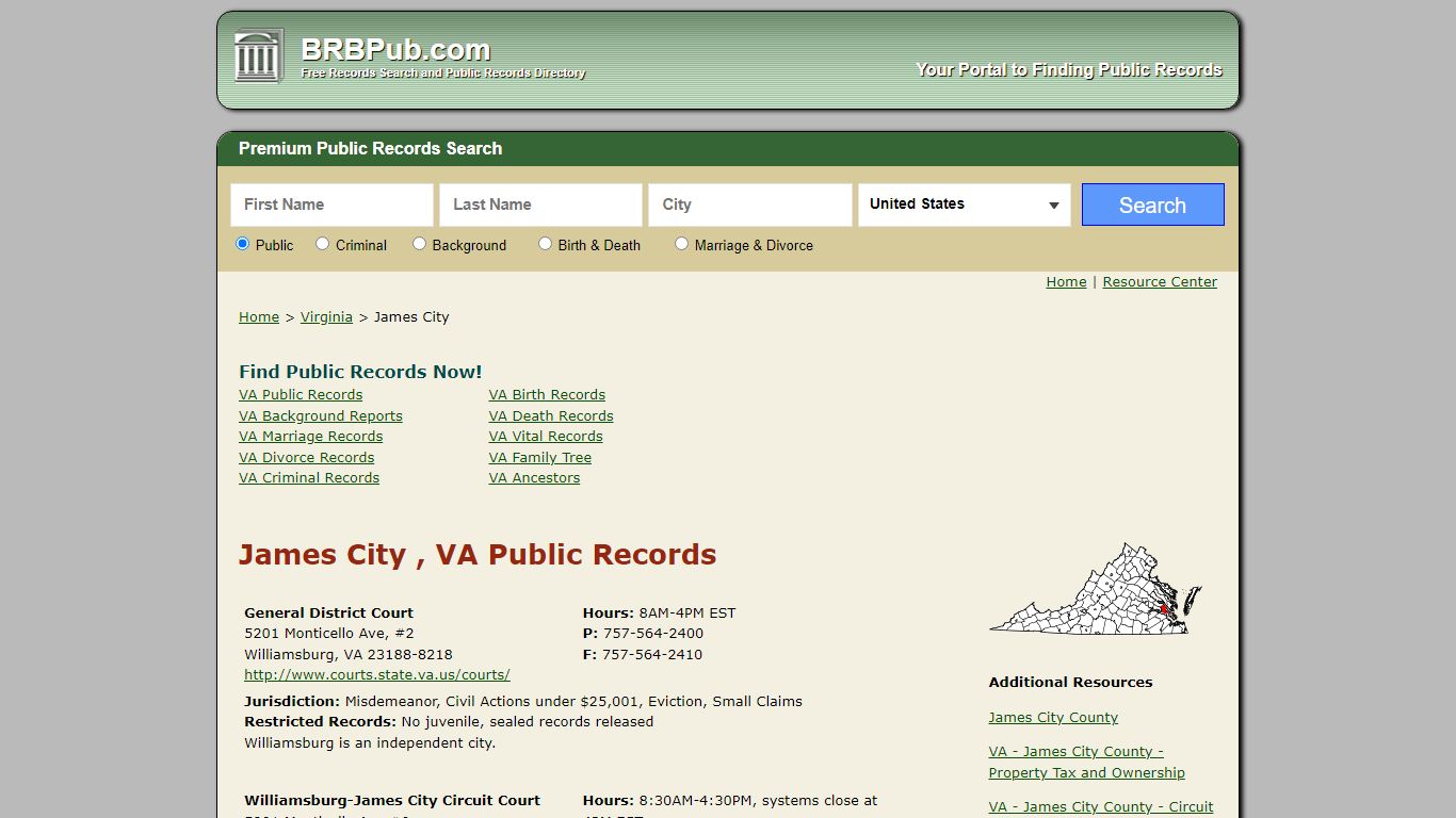 James City Public Records | Search Virginia Government ...
